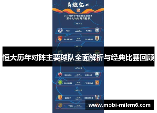 恒大历年对阵主要球队全面解析与经典比赛回顾