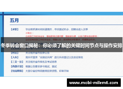 冬季转会窗口揭秘:你必须了解的关键时间节点与操作安排 冬季转会窗口揭秘:你必须了解的关键时间节点与操作安排